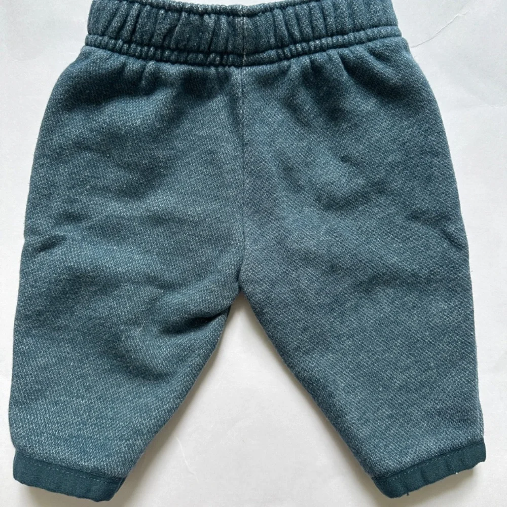 3 Piece Baby Boy Matching Set 3M Sweat Set & Onesie Blue Gray Fox